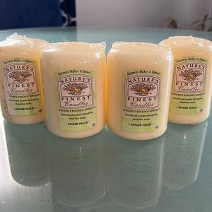 Four Ginger Peach 4” Pillar Candles